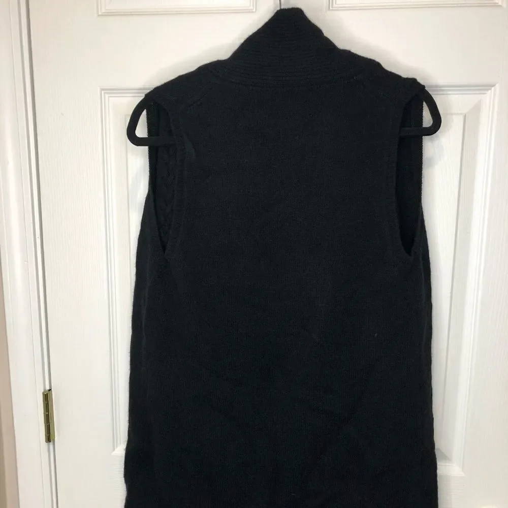 NWT Joan Vass wool blend black sweater vest, size large - Picture 10 of 12